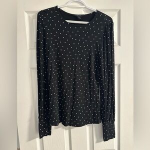 RW & Co Polka Dot long sleeved tee size medium